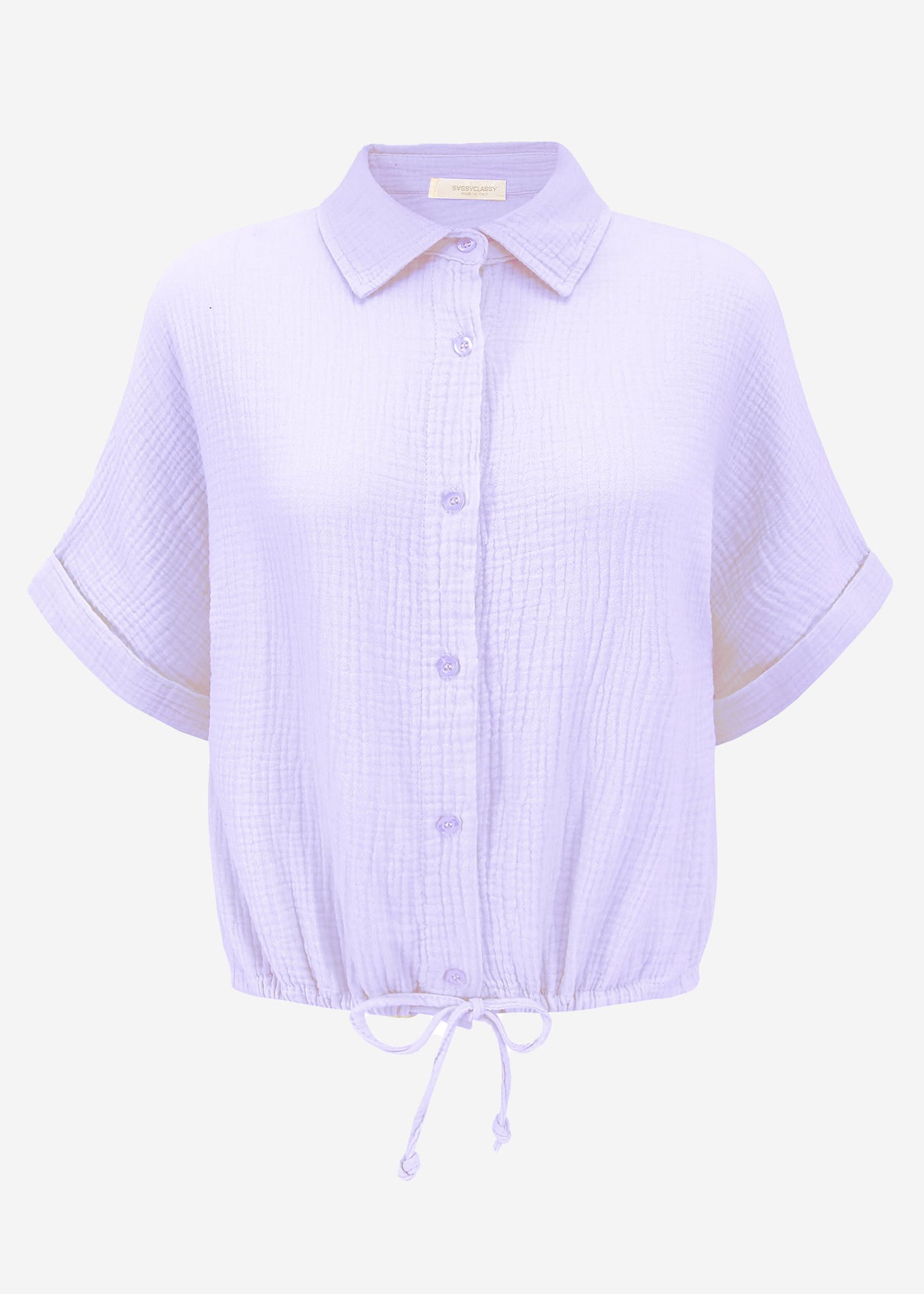 Musselin blouse with a train tape - lilac