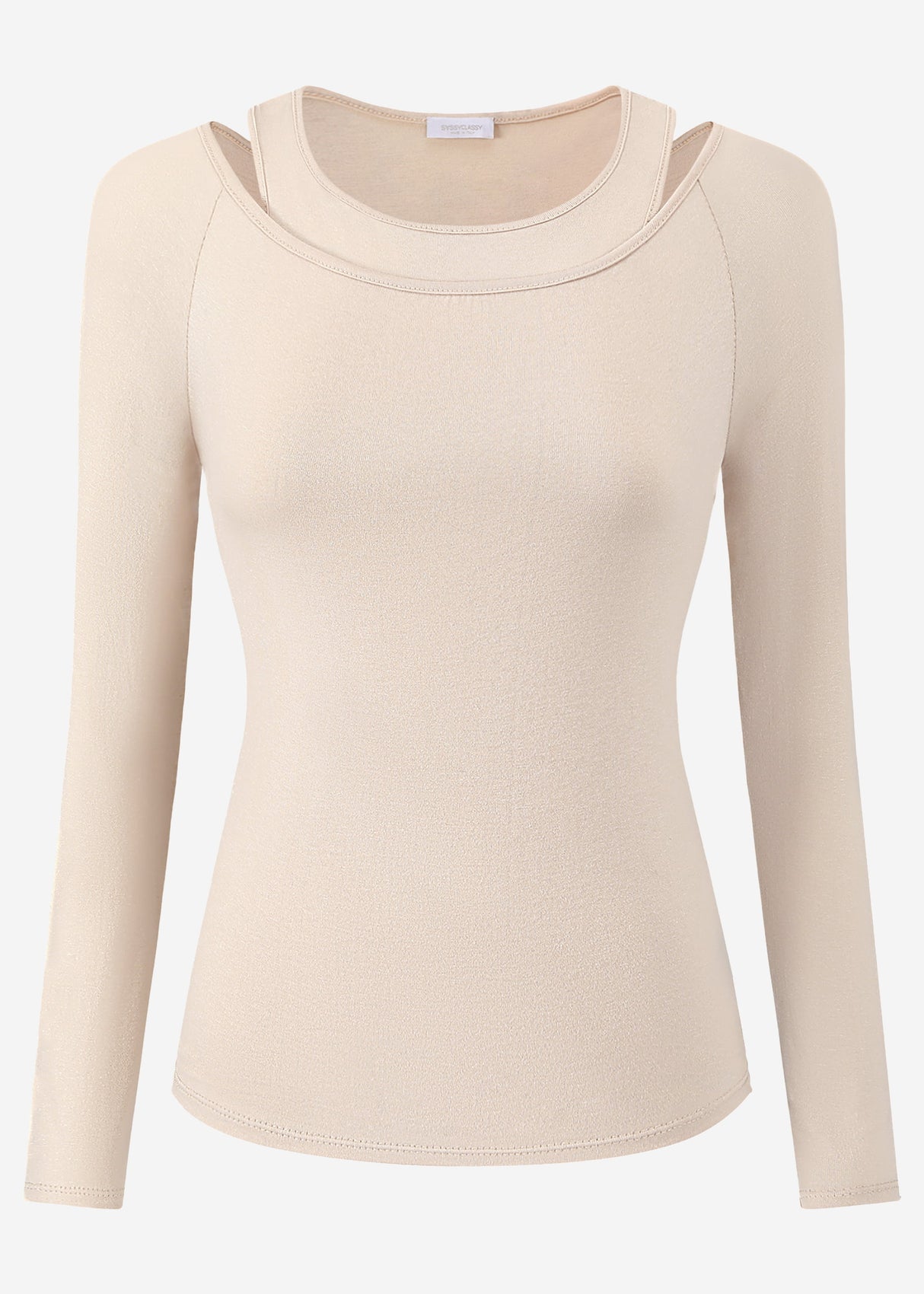 Langarmshirt mit Top - beige