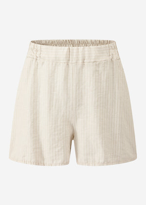 Striped shorts - light beige