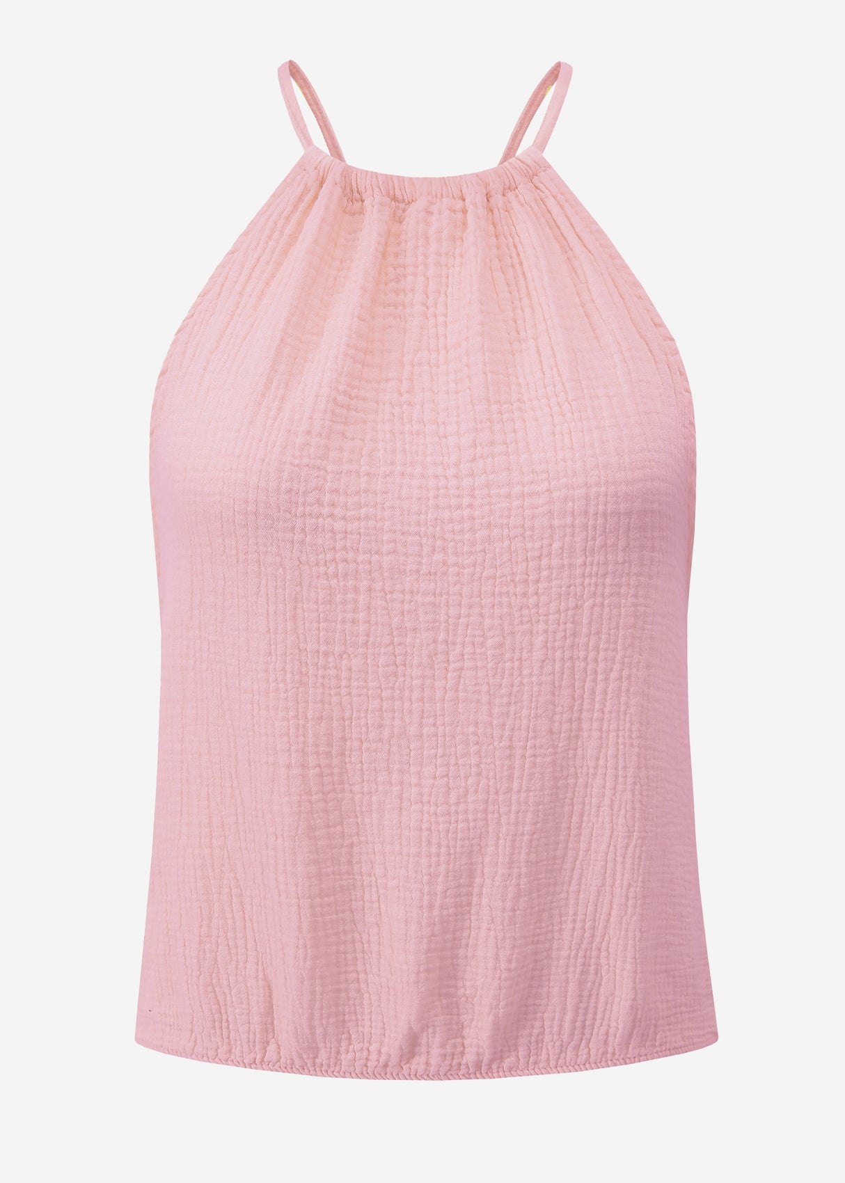 Schulterfreies Musselin Top - altrosa