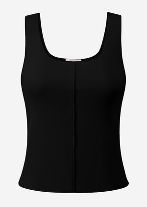Top with decorative seam - black