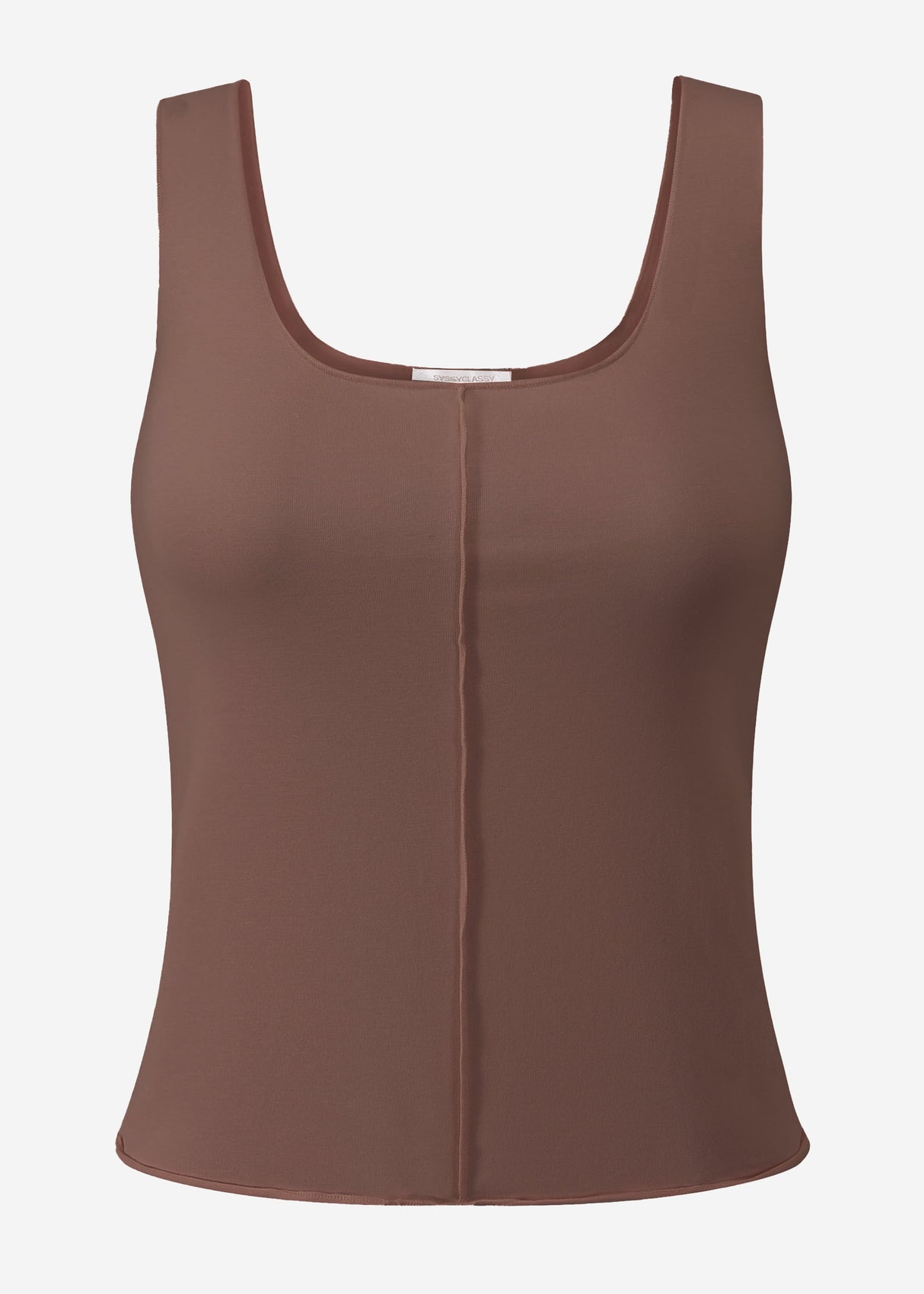Top with decorative seam - brown