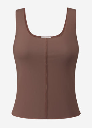 Top with decorative seam - brown