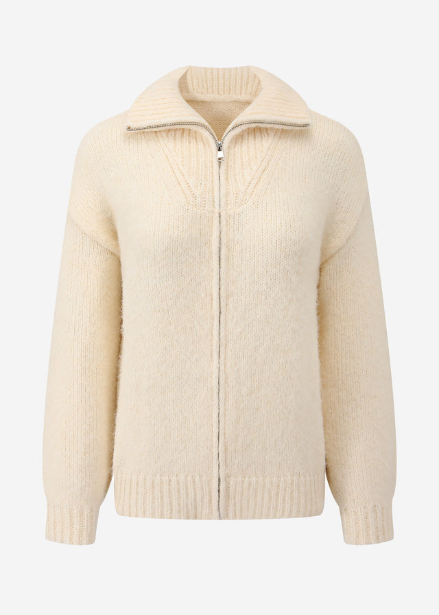 Cardigan mit Reißverschluss - offwhite