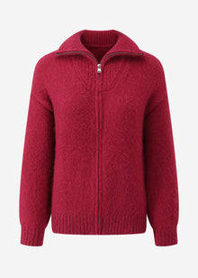 Cardigan mit Reißverschluss - burgundy