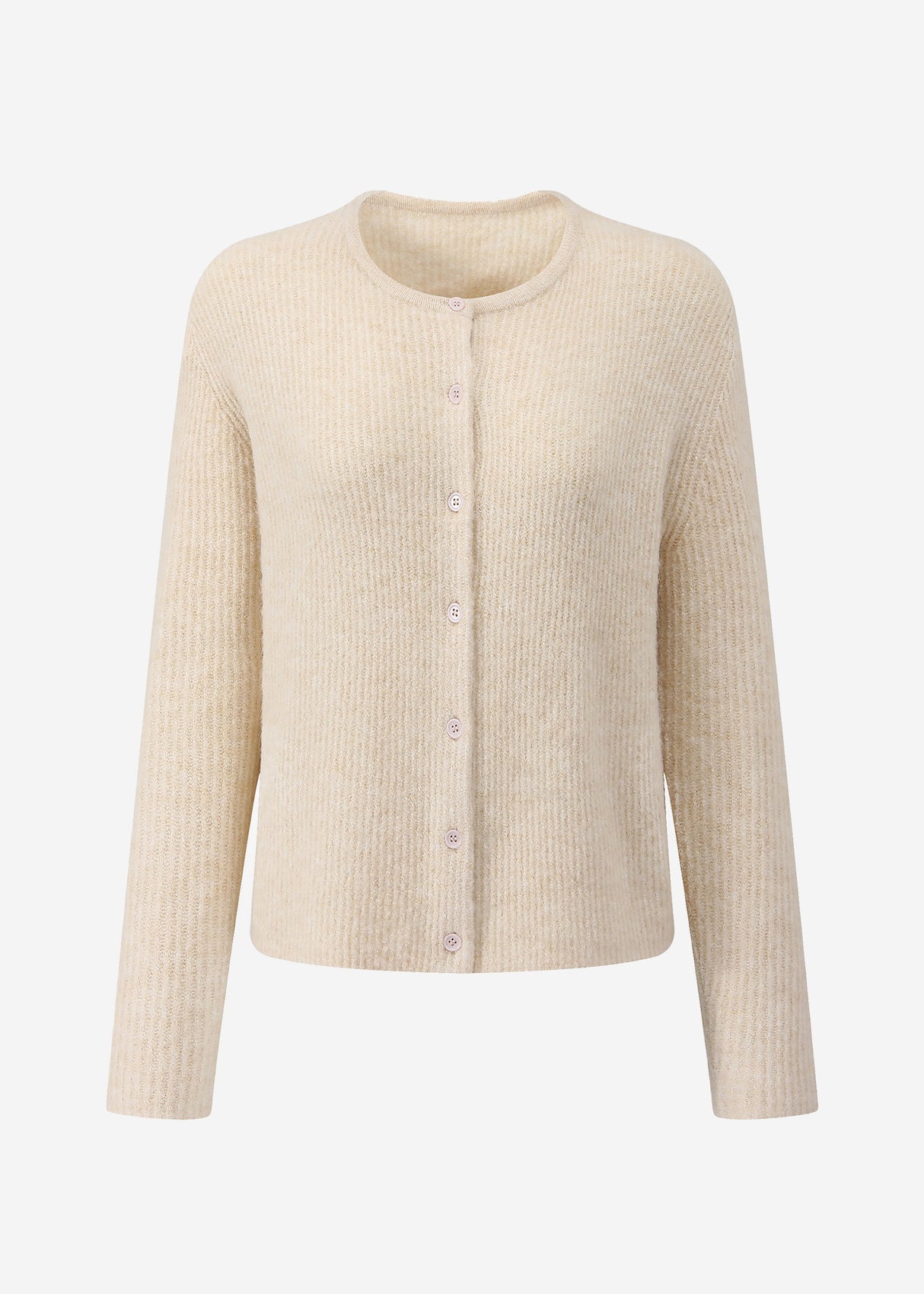 Cardigan mit Rippstruktur - beige