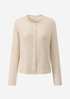 Cardigan mit Rippstruktur - beige