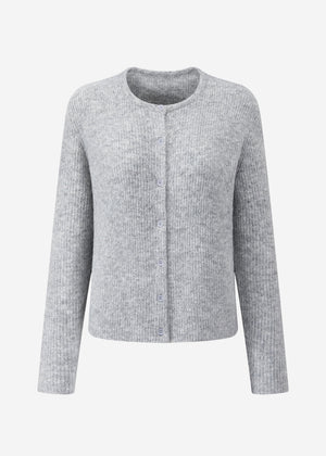 Cardigan with rib structure - light gray