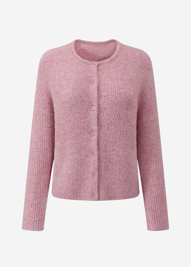 Cardigan mit Rippstruktur - altrosa