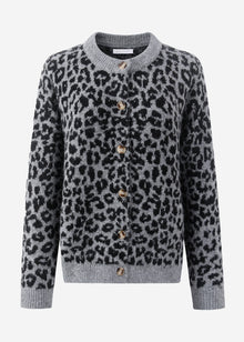 Cardigan mit Leo-Muster - grau