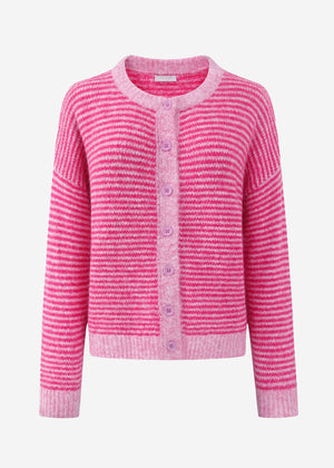 Gestreifter Cardigan - pink