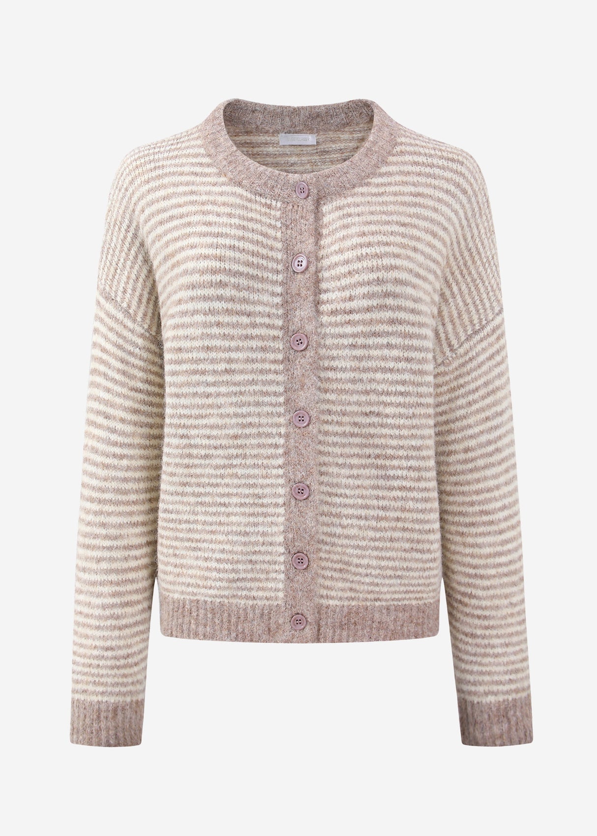 Striped cardigan - taupe/offwhite