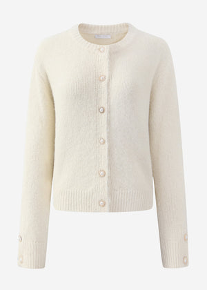 Cardigan mit Perlenknöpfen - hellbeige