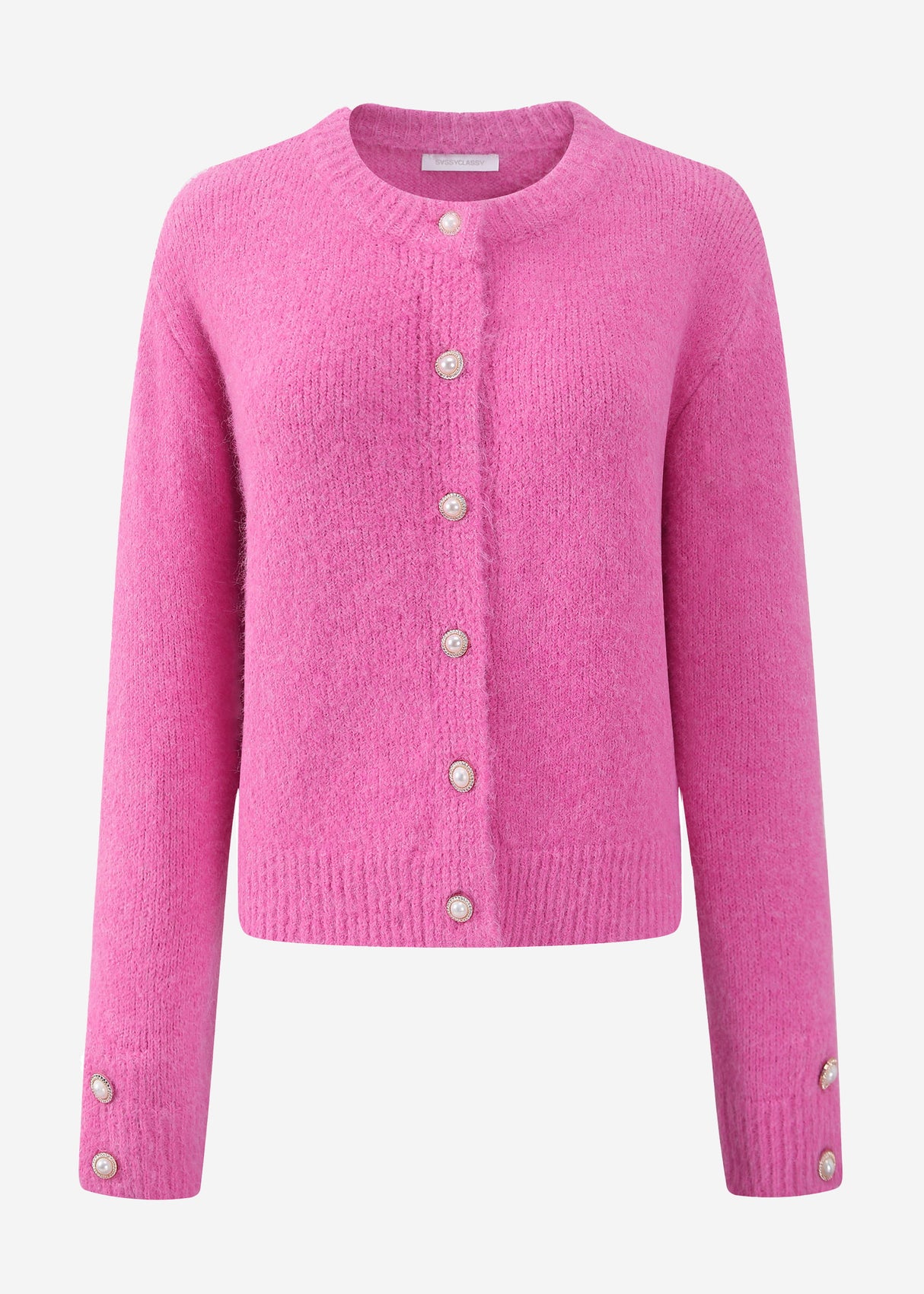 Cardigan with pearl buttons - pink