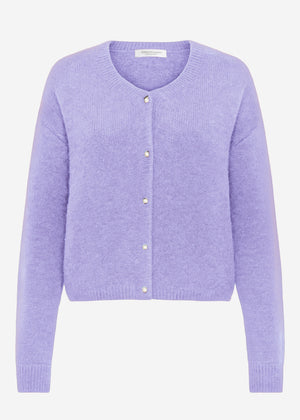 Weicher Strickcardigan mit Zierknöpfen - flieder