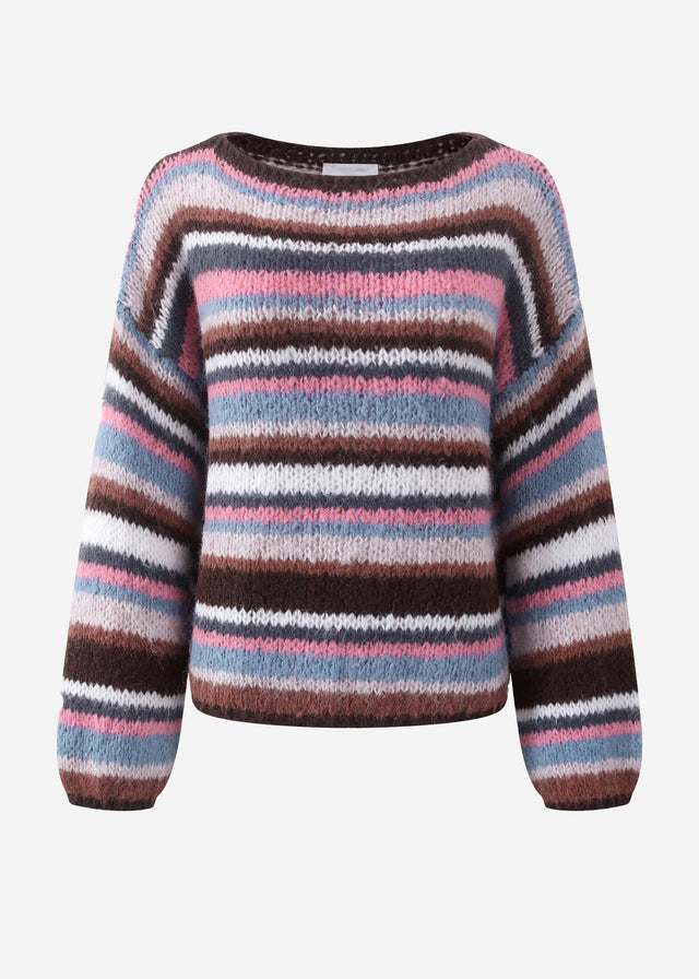 Gestreifter Pullover - braun