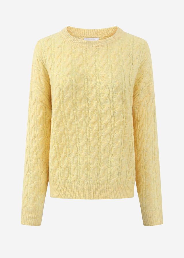 Pullover mit Zopfmuster - gelb