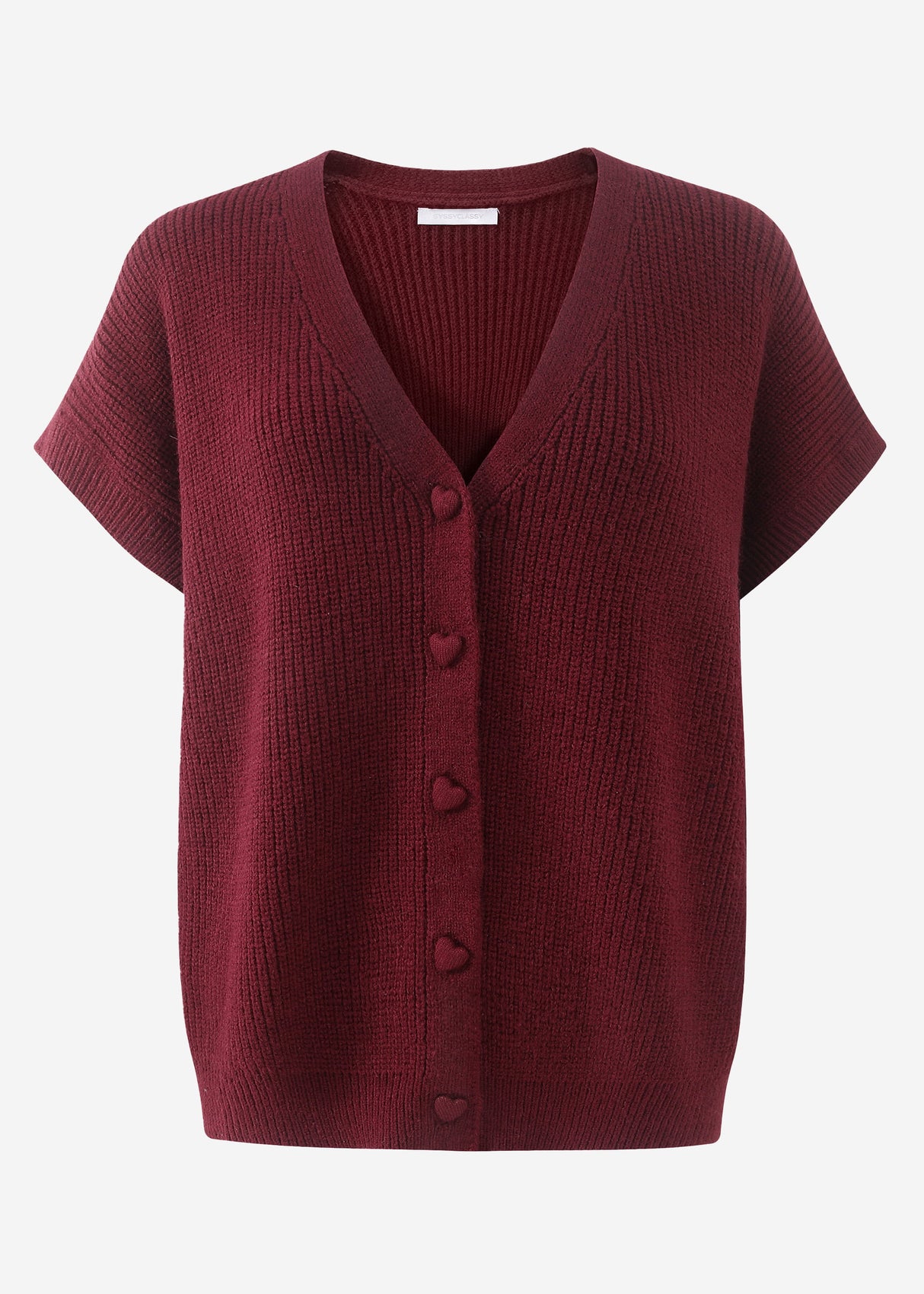 West with cardiac buttons - Burgundy