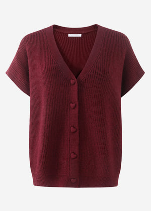 West with cardiac buttons - Burgundy