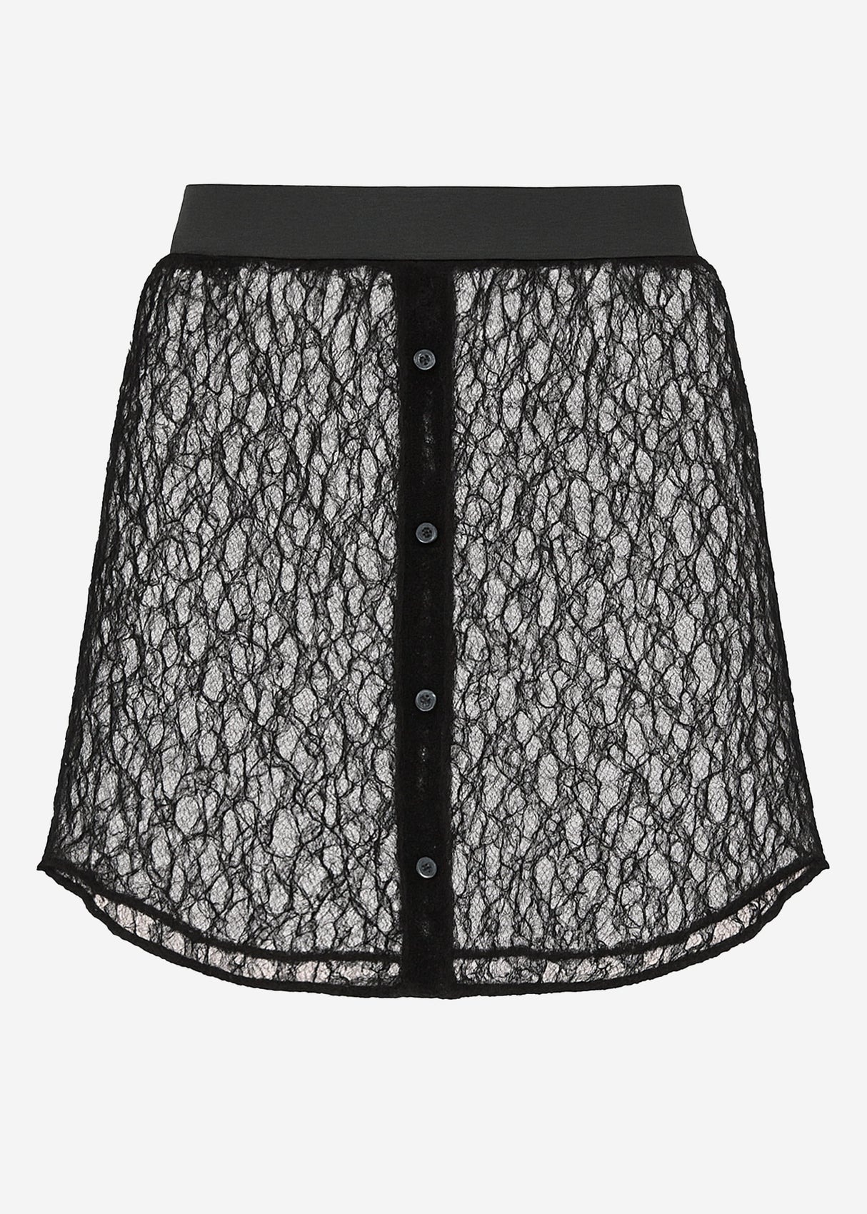 Lace blouse skirt - black