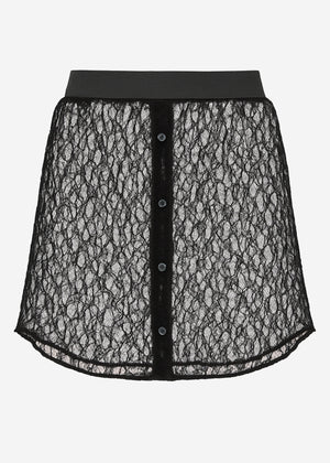 Lace blouse skirt - black