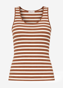 Gestreiftes Tank Top - braun-offwhite