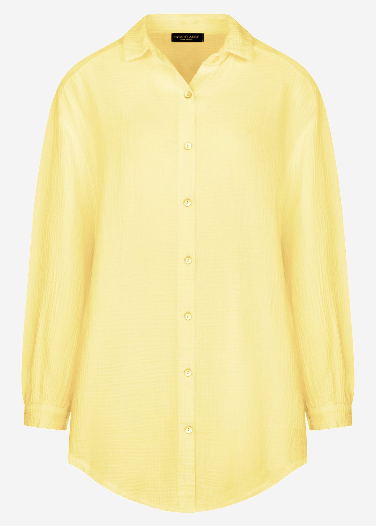 Musselin Bluse oversize, gelb