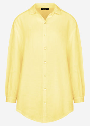 Musselin Bluse oversize, gelb