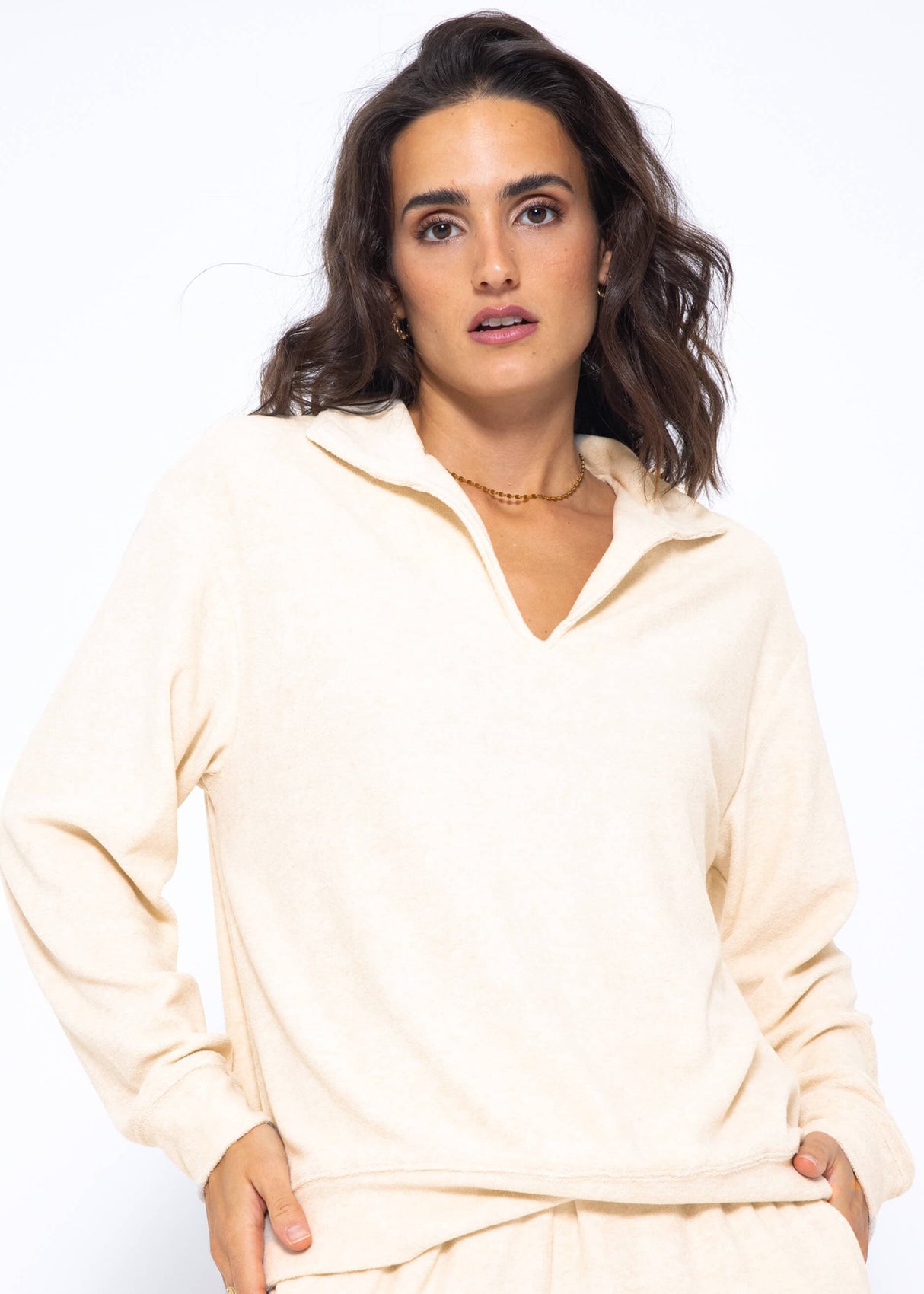 Frottee Sweater - beige
