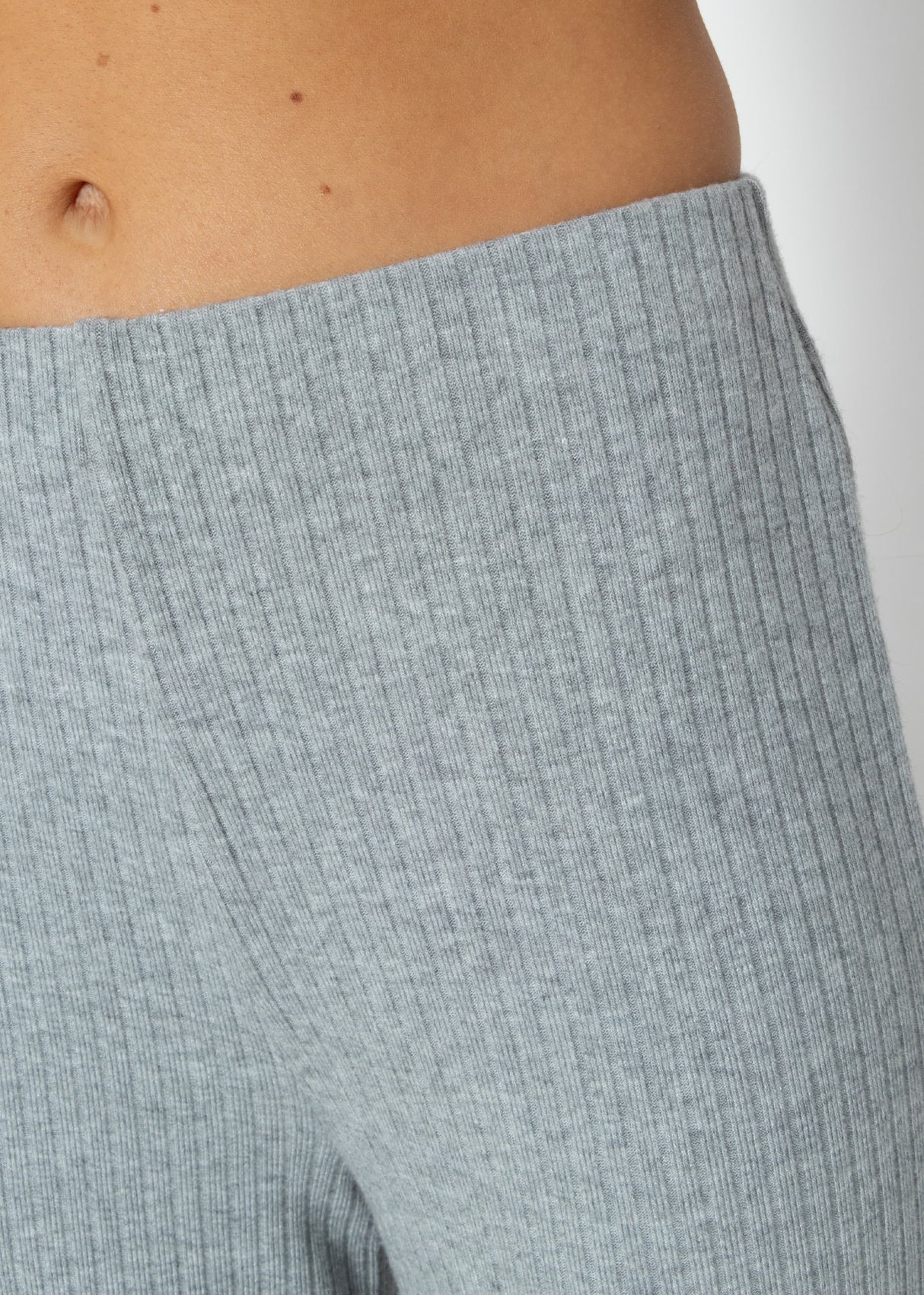 Ribbed wide-leg trousers - grey