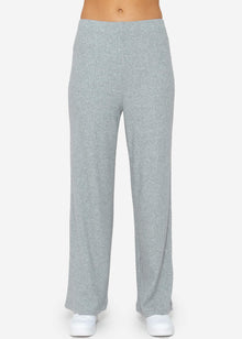 Ribbed wide-leg trousers - grey