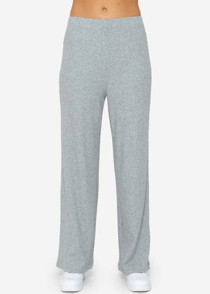 Ribbed wide-leg trousers - grey