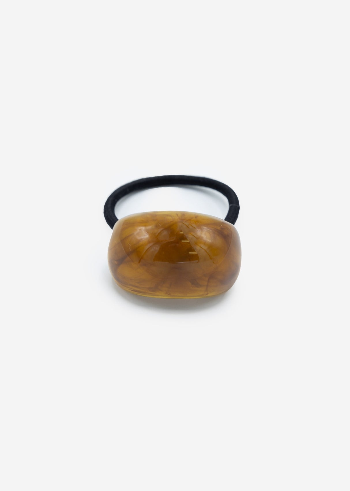 Curved hair tie - brown