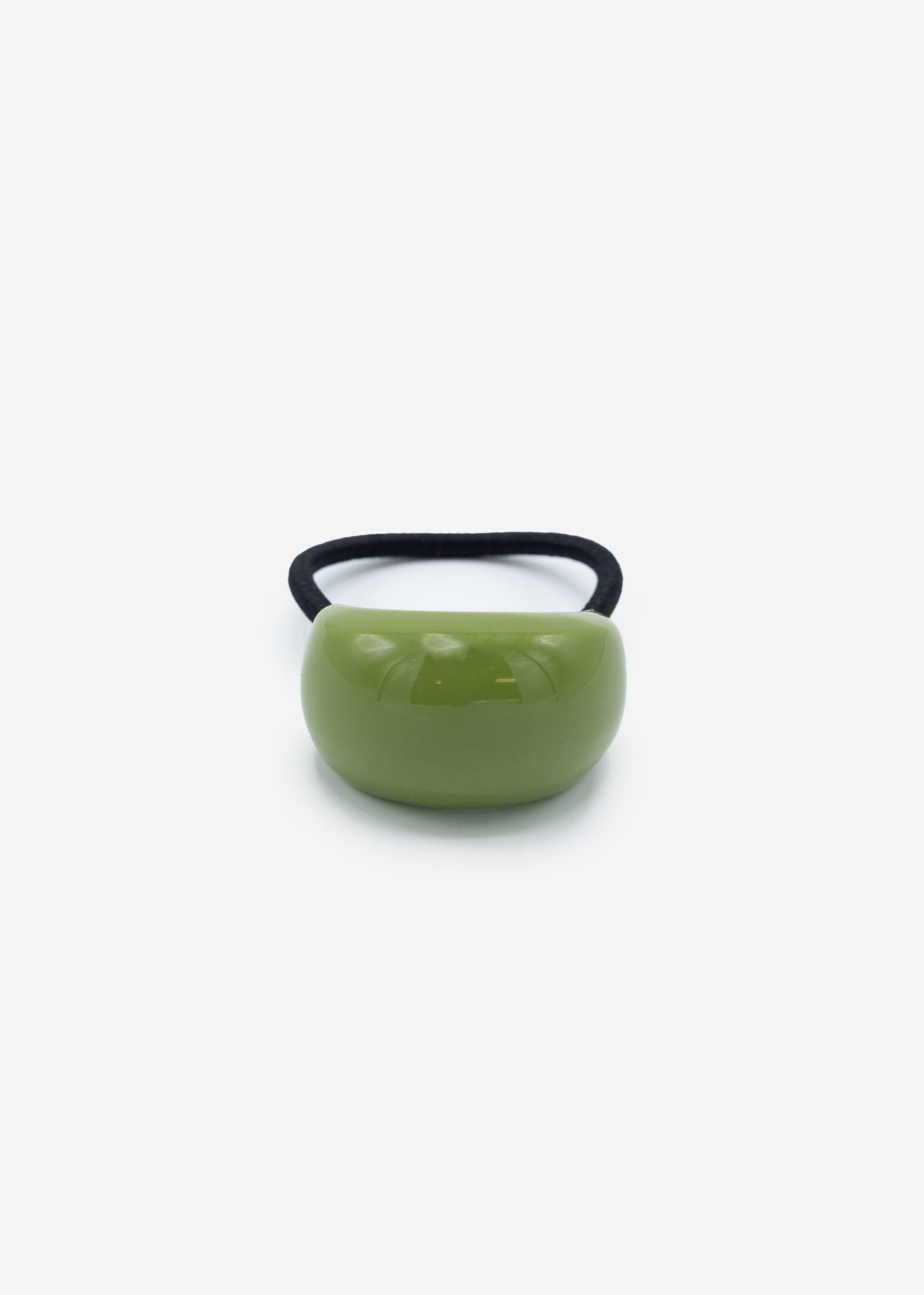 Curved hair tie - green