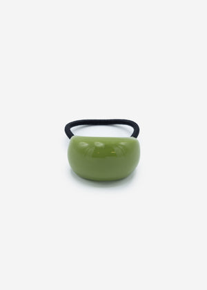 Curved hair tie - green