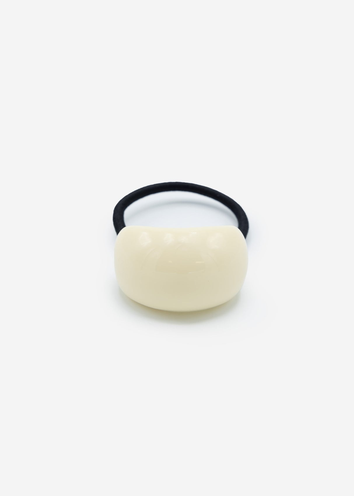 Curved hair tie - white