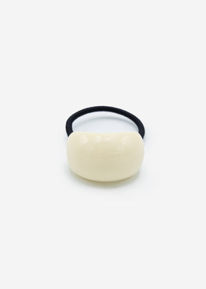 Curved hair tie - white