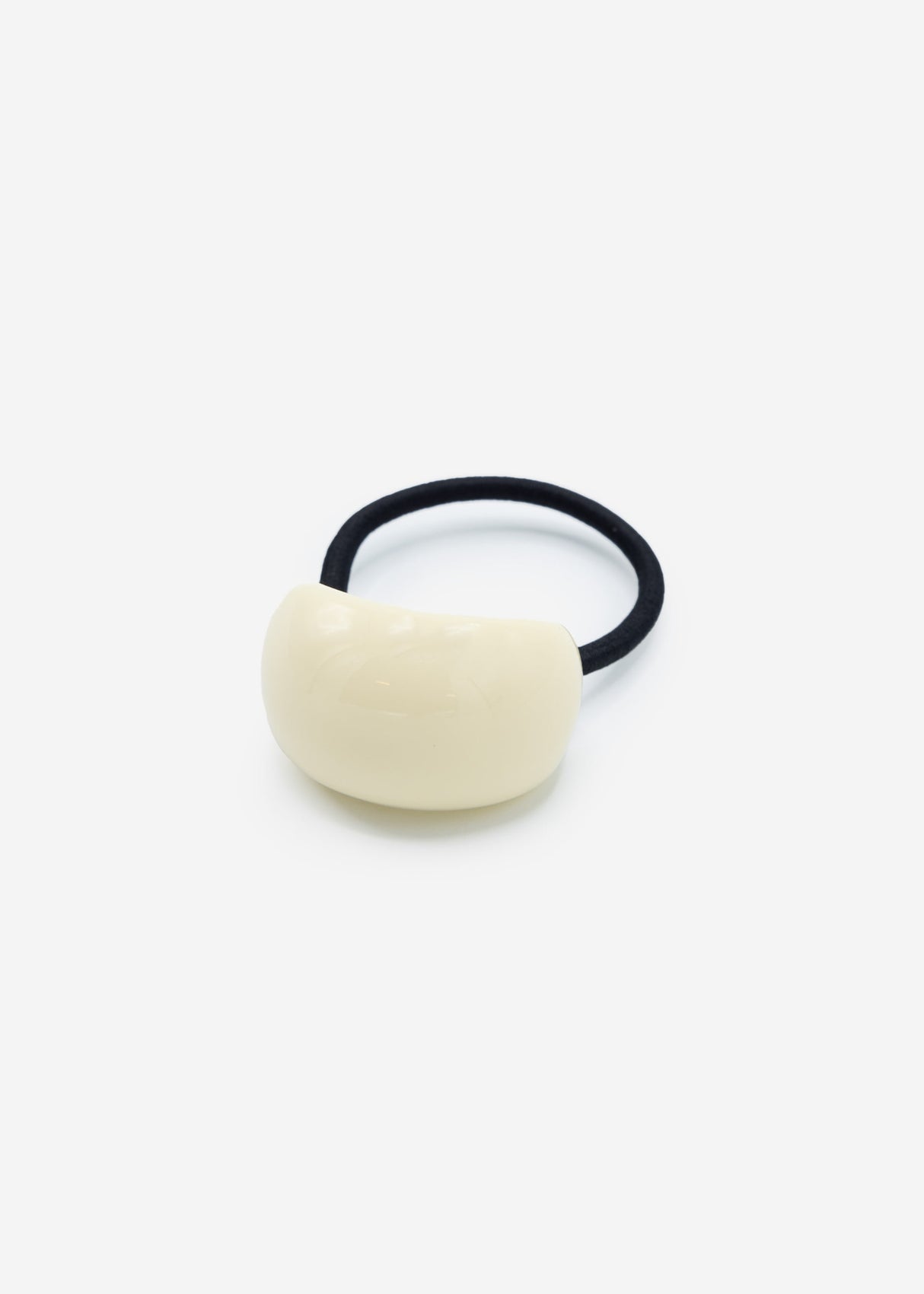 Curved hair tie - white