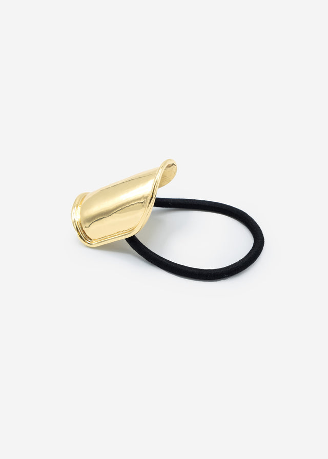 Haargummi mit ovalem Design - gold