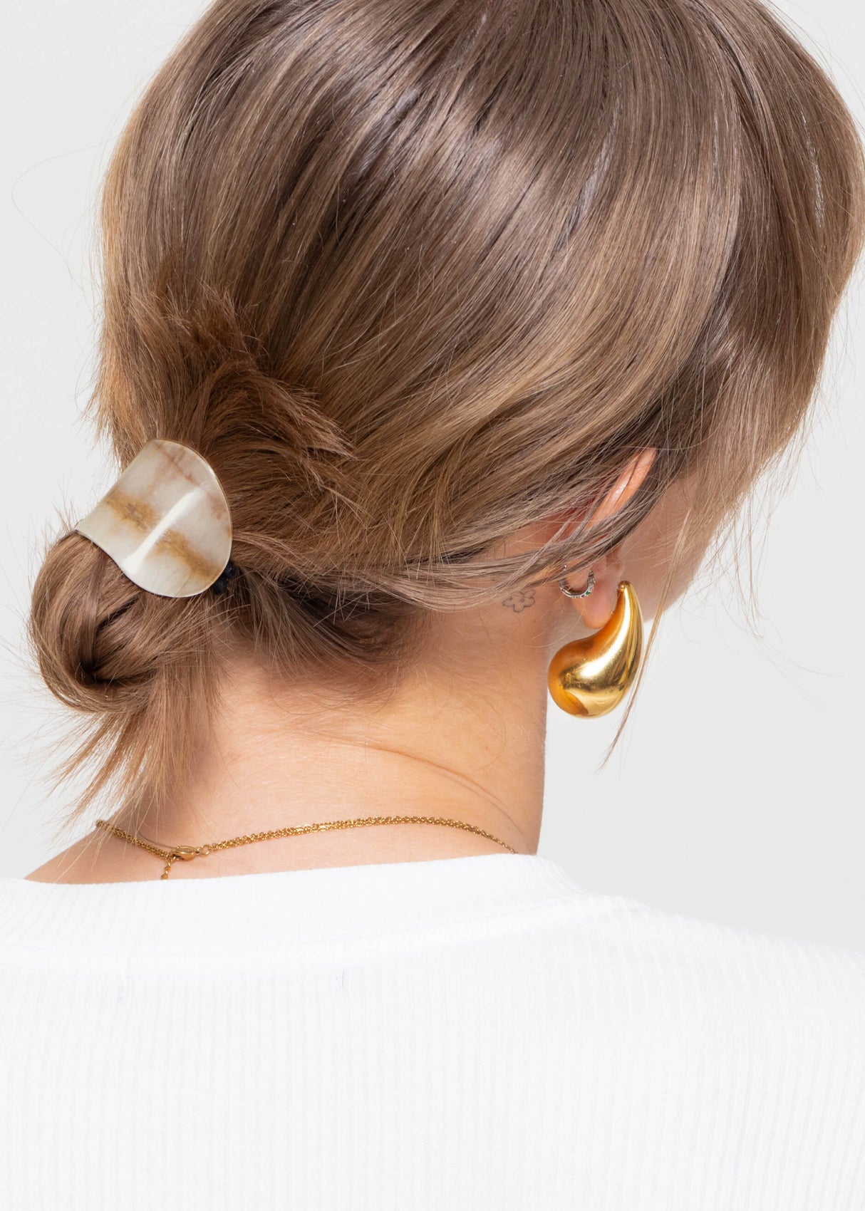 Marbled hair tie - beige