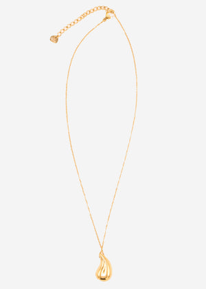 Necklace with drop pendant - gold
