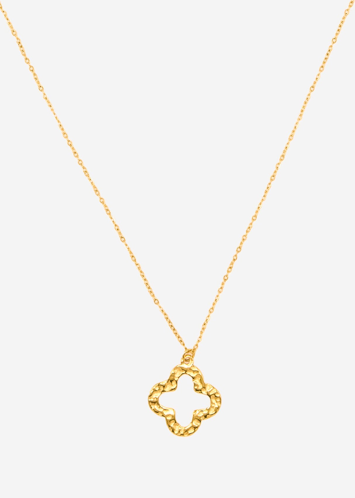 Necklace with clover leaf - gold