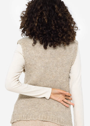 Lässiger Strick Pullunder - beige