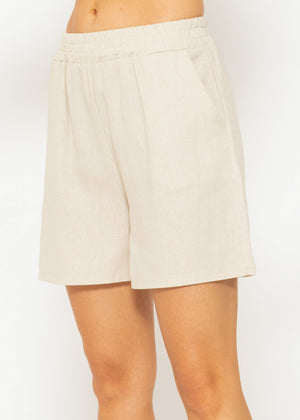 Linen shorts, beige