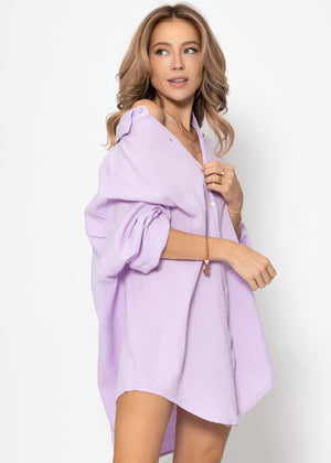 Musselin Bluse oversize, flieder