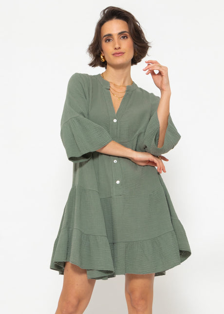 Muslin dress, khaki by SASSYCLASSY