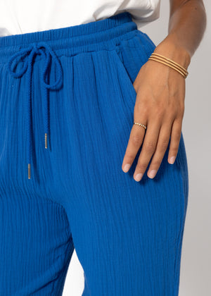 Muslin pants, royal blue