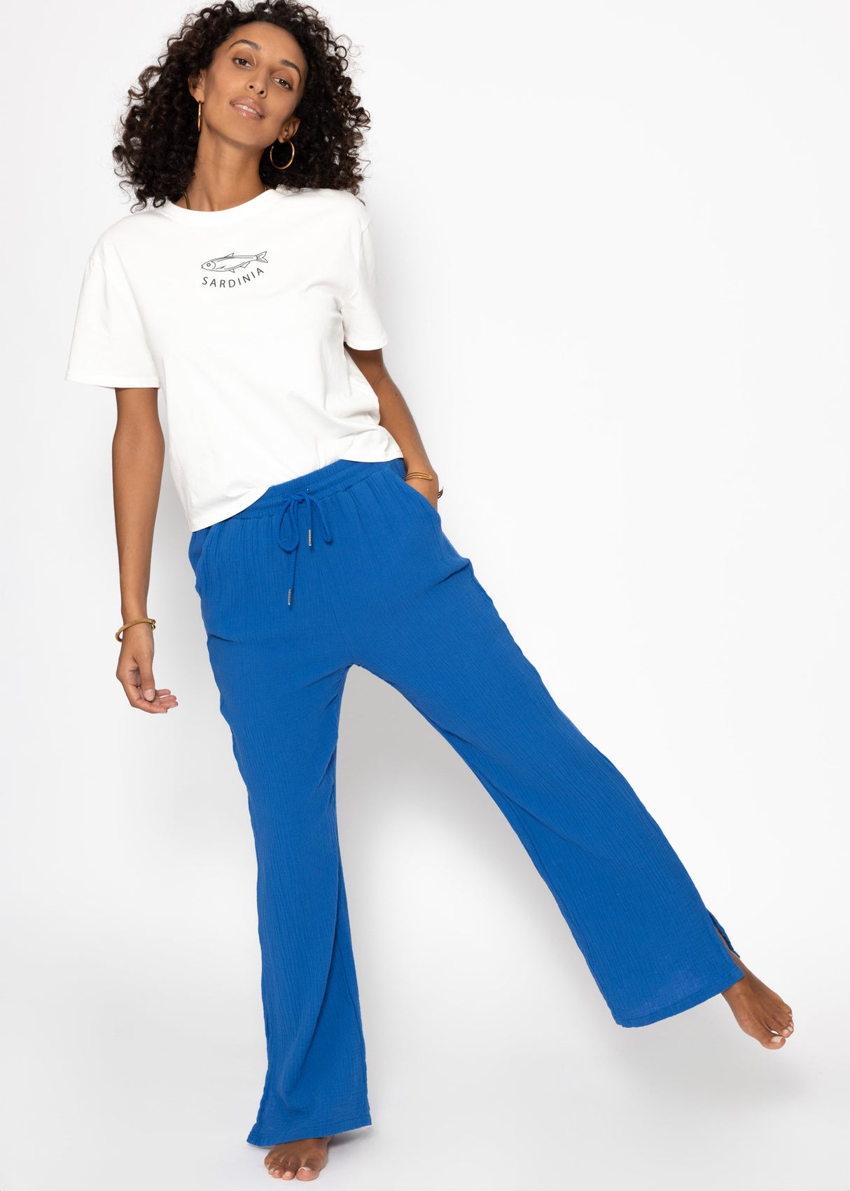 Muslin pants, royal blue