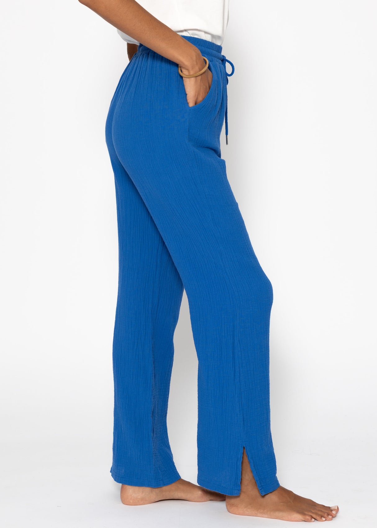 Muslin pants, royal blue