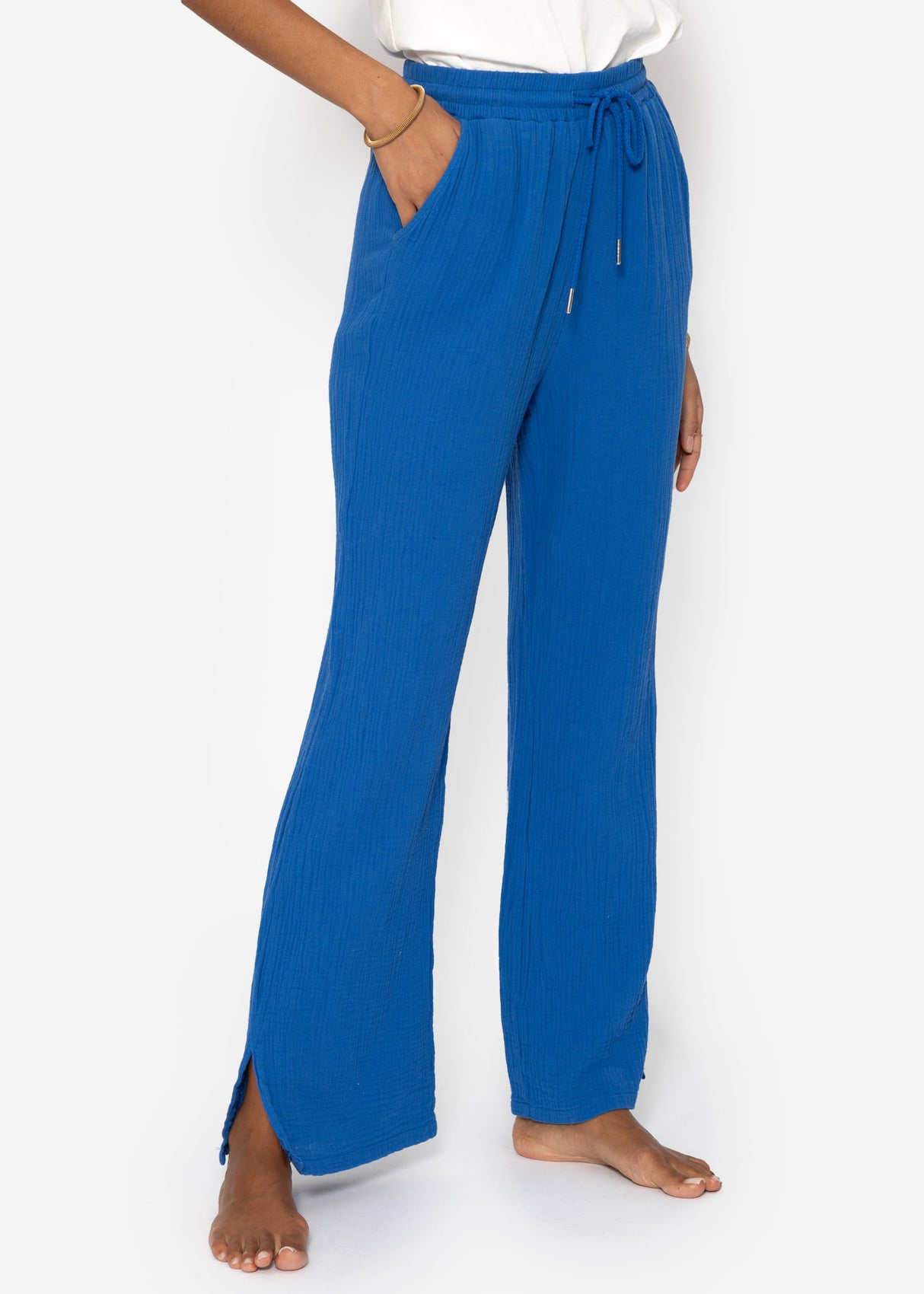 Muslin pants, royal blue